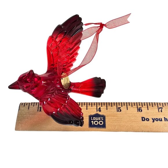 Cardinal Ornament Red Acrylic Bird Always Near Lost Loved One Grief Enesco Xmas - Picture 13 of 14